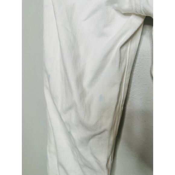 7 FOR ALL MANKIND White Cotton Blend Cuffed Hems Logan Straight Leg Jeans 25 - Picture 13 of 16